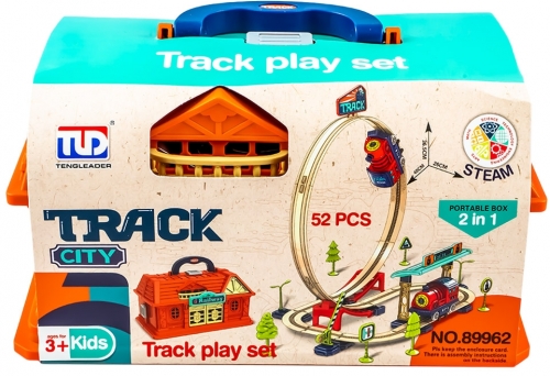 Trenulet cu gara de jucarie, 48 piese/set