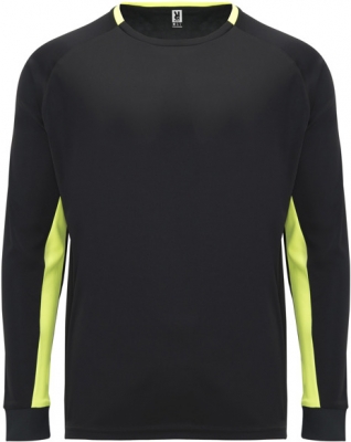Tricou copii, cu maneca lunga, Porto, fluorescent, negru-galben, Roly