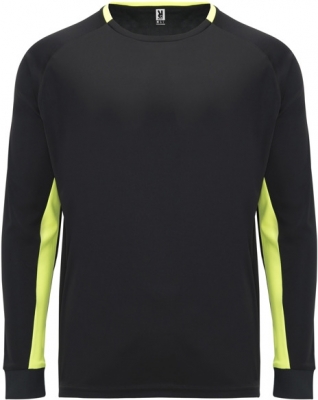 Tricou copii, cu maneca lunga, Porto, fluorescent, negru-galben, Roly