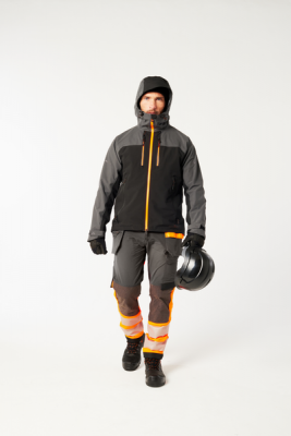 Pantaloni cu buzunare Holster detasabile, Clasa 1, Portocaliu/Gri, Short, Portwest EV4
