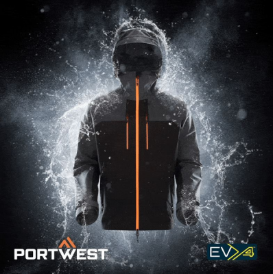 Jacheta de ploaie Shell, Gri metalic, Regular, Portwest EV4