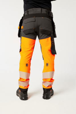 Pantaloni cu buzunare Holster detasabile, Clasa 1, Portocaliu/Gri, Regular, Portwest EV4