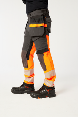 Pantaloni cu buzunare Holster detasabile, Clasa 1, Portocaliu/Gri, Regular, Portwest EV4