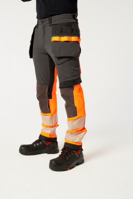 Pantaloni cu buzunare Holster detasabile, Clasa 1, Portocaliu/Gri, Regular, Portwest EV4