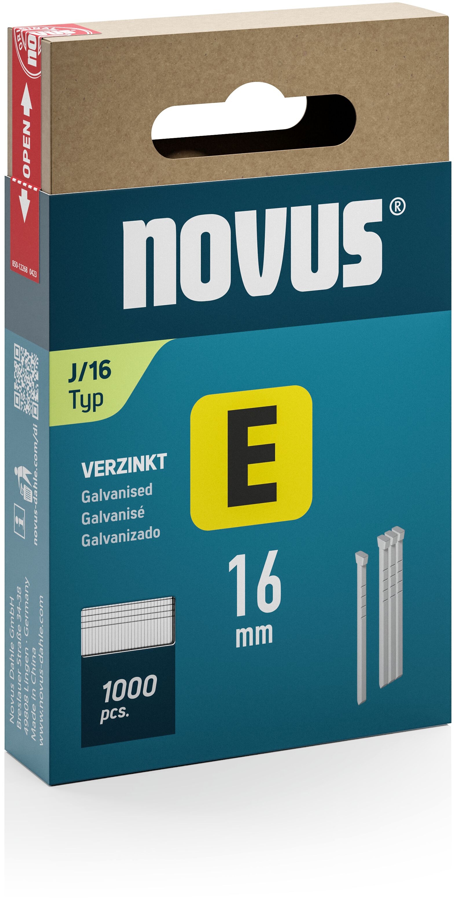 Cuie standard Novus E tip J, 16 mm, 1000 buc/cutie - BNB