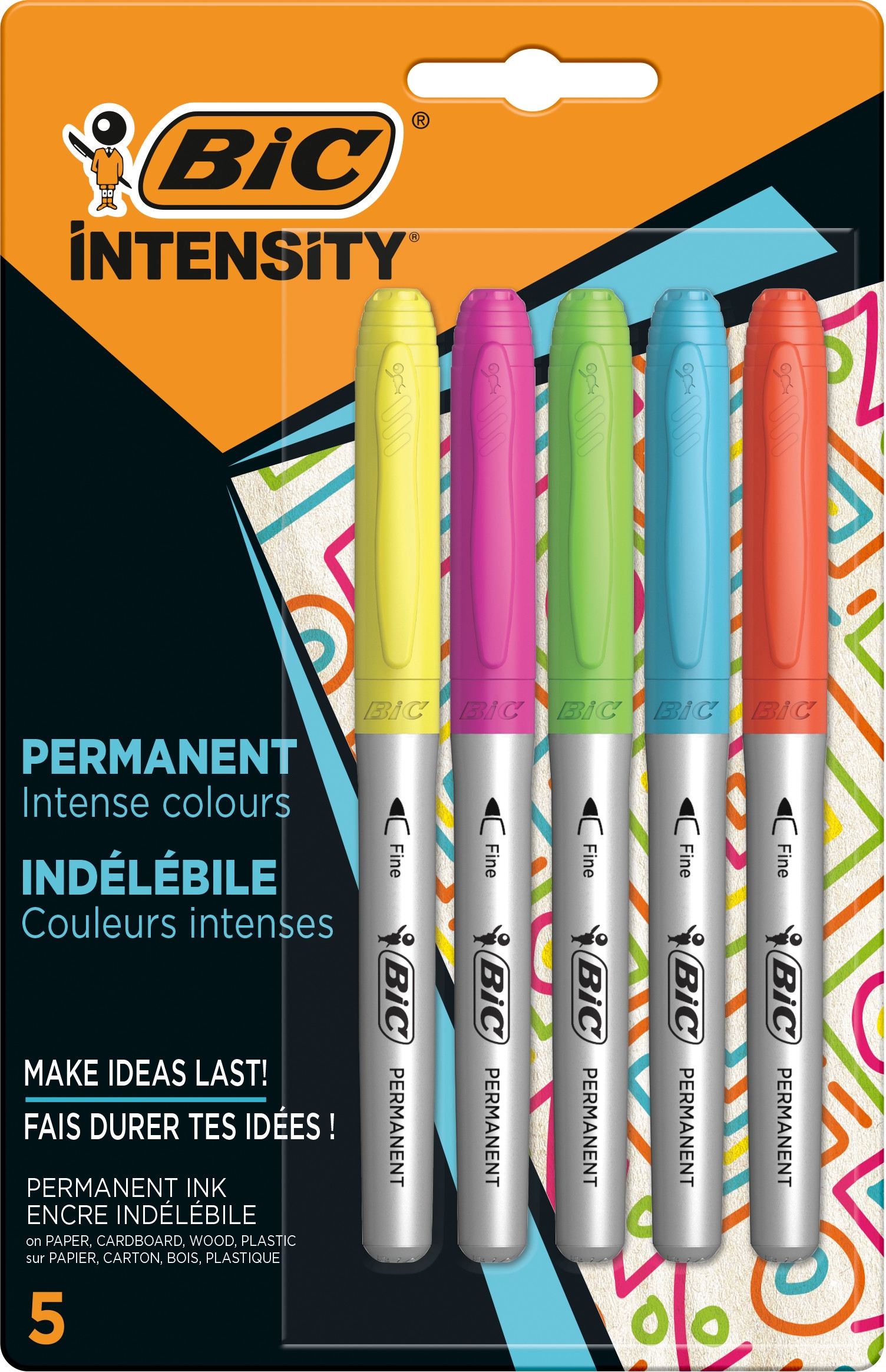 Marker permanent Marking Intense 5 culori/set Bic - BNB