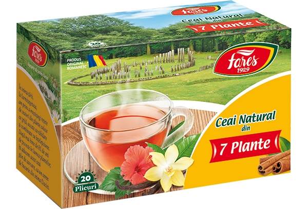 Ceai natural din 7 Plante 20 plicuri/cutie Ceaiurile lumii Fares - BNB