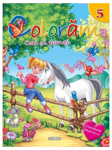 Carte De Colorat Cu Abtibilduri Coloram 5 Cai Si Ponei Bnb