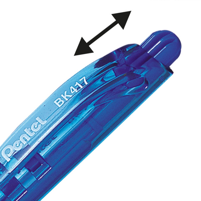 Pix cu mecanism BK417, 0.7 mm, plastic, albastru, 12 buc/cutie