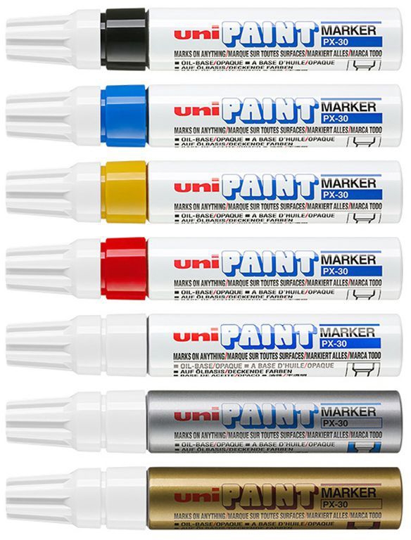 Marker cu vopsea Paint PX-30, varf tesit, 4 - 8.5 mm Uni-ball - BNB