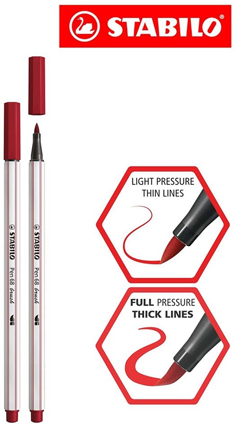 Carioca pen 68 Brush 12 culori/set Stabilo - BNB