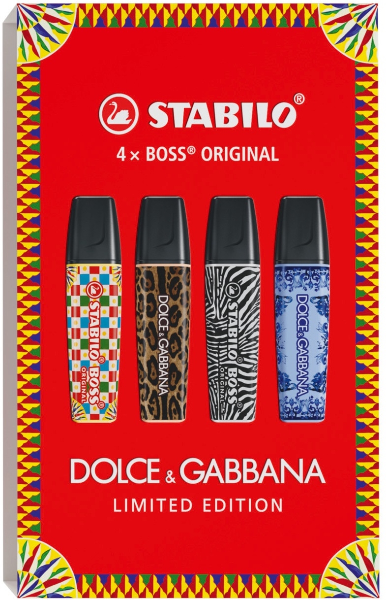 Set textmarker 4 culori Stabilo Boss Original Dolce&Gabbana Editie