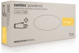 Manusi examinare latex, cu pudra, XS, 100 buc/set Santex