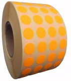Etichete rotunde 10 mm portocalii fluo 13480 bucati/rola