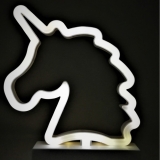 Decoratiune Luminoasa cu baterii, Unicorn, 25 cm, alb 