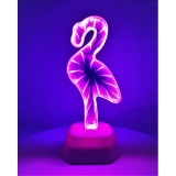 Decoratiune Luminoasa cu baterii/usb, model Flamingo, 20 cm 
