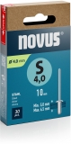 Nituri din otel Novus tip S, diametru 4 mm, lungime 10 mm, 30 buc/cutie