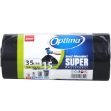 Saci menajeri Optima, negru, 35 L, 15 buc/set Sano