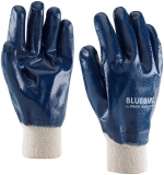 Manusi din bumbac imersate in nitril, marime: 09, Alb murdar / Albastru, Rock Safety Bluebird