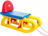 Sanie plastic cu spatar Burak Toys, 70x35x47cm, multicolor