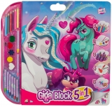 Set pentru desen 5 in 1 Gigablock Unicorn As Toys