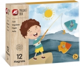 Joc educativ Cutie universul pescuitului cu 12 piese din lemn si magnetice As Toys