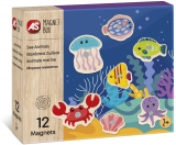 Joc educativ Cutie animale acvatice cu 12 piese din lemn si magnetice As Toys
