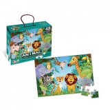 Puzzle pentru copii, Jungla cu animale, 48 piese 