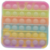 Jucarie senzoriala antistres Pop it Now and Flip it, 13 cm, model Patrat Fosforescent multicolor 