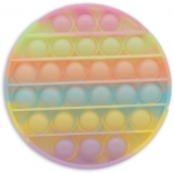 Jucarie senzoriala antistres Pop it Now and Flip it, 12 cm, model Cerc Fosforescent multicolor 