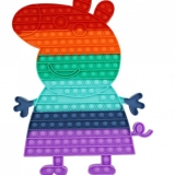 Jucarie senzoriala antistres Pop it Now and Flip it, 40 x 34 cm, model Peppa Pig multicolora