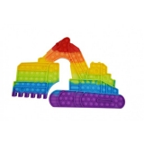 Jucarie senzoriala antistres Pop it Now and Flip it, 41 x 26 cm, model Excavator Model 1 multicolor