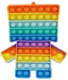 Jucarie senzoriala antistres Pop it Now and Flip it, 31 x 21 cm, model Robot multicolor
