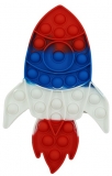 Jucarie senzoriala antistres Pop it Now and Flip it, 23 cm, model Racheta multicolora