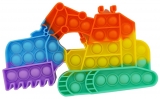 Jucarie senzoriala antistres Pop it Now and Flip it, 20 x 12 cm, model Excavator 4 multicolor