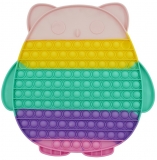 Jucarie senzoriala antistres Pop it Now and Flip it, 29 cm, model Bufnita multicolora