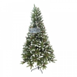 Brad artificial de Craciun, sectionat, verde, decorat, pentru perete sau colt, 180 cm 