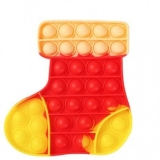 Jucarie senzoriala antistres Pop it Now, 13 cm, model Ciorap Craciun multicolor
