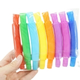 Jucarie senzoriala antistres Pop tubes, 8 buc/set, diverse culori