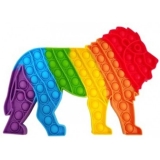 Jucarie senzoriala antistres Pop it Now, 21 cm, model Leu multicolor