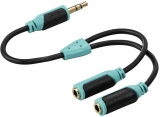 Adaptor 2 intrari si o iesire 3.5 mm jack, verde