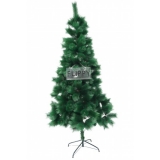 Brad artificial de Craciun, verde cu ramuri ninse, 210 cm, suport metalic inclus 