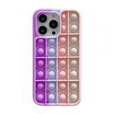 Husa de protectie Pop it now compatibila cu IPhone 13, roz/mov/crem 