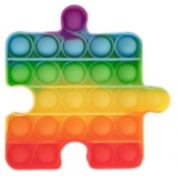Jucarie senzoriala antistres Pop it Now and Flip it, Push Bubble, 10 cm, model Puzzle multicolor