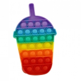 Jucarie senzoriala antistres Pop it Now and Flip it, Push Bubble, 19 cm, model Milkshake multicolor 