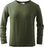 Tricou  copii, cu maneca lunga, marime: 110, khaki, Malfini