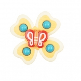 Jucarie Spinner pentru copii, cu ventuza, 4 laturi, Spinimals Premium Fluture, culoare galben 