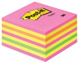 Notite adezive roz-galben cub Post-It 76 mm x 76 mm 450 file/cub 3M
