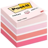 Notite adezive roz pastel cub Post-It 76 mm x 76 mm 3M
