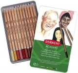 Set 12 creioane acurela tonurile pielli, Derwent Academy
